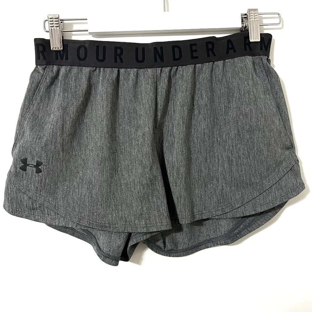 UNDER‎ ARMOUR Women's Heather Gray Running Play Up 3.0 Twist 3" Shorts Size M